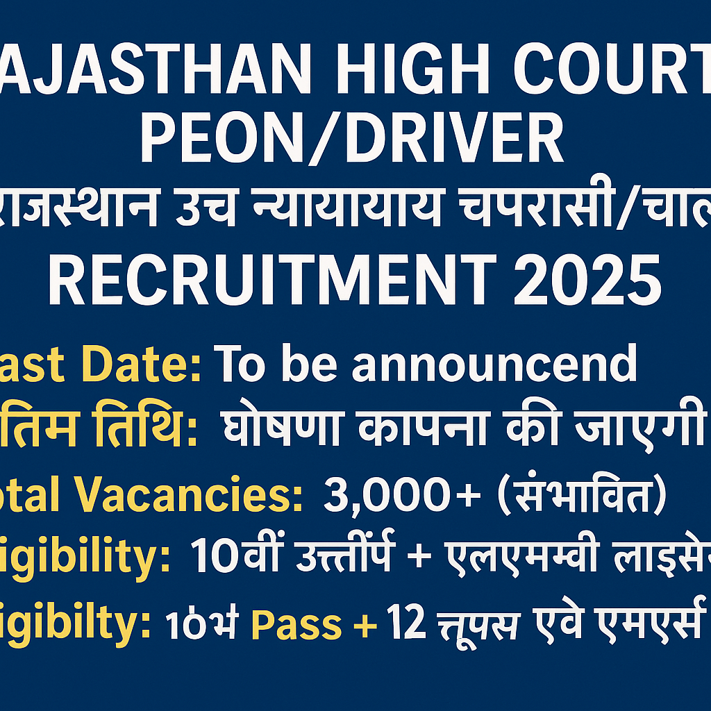 Rajasthan High Court Peon/Driver